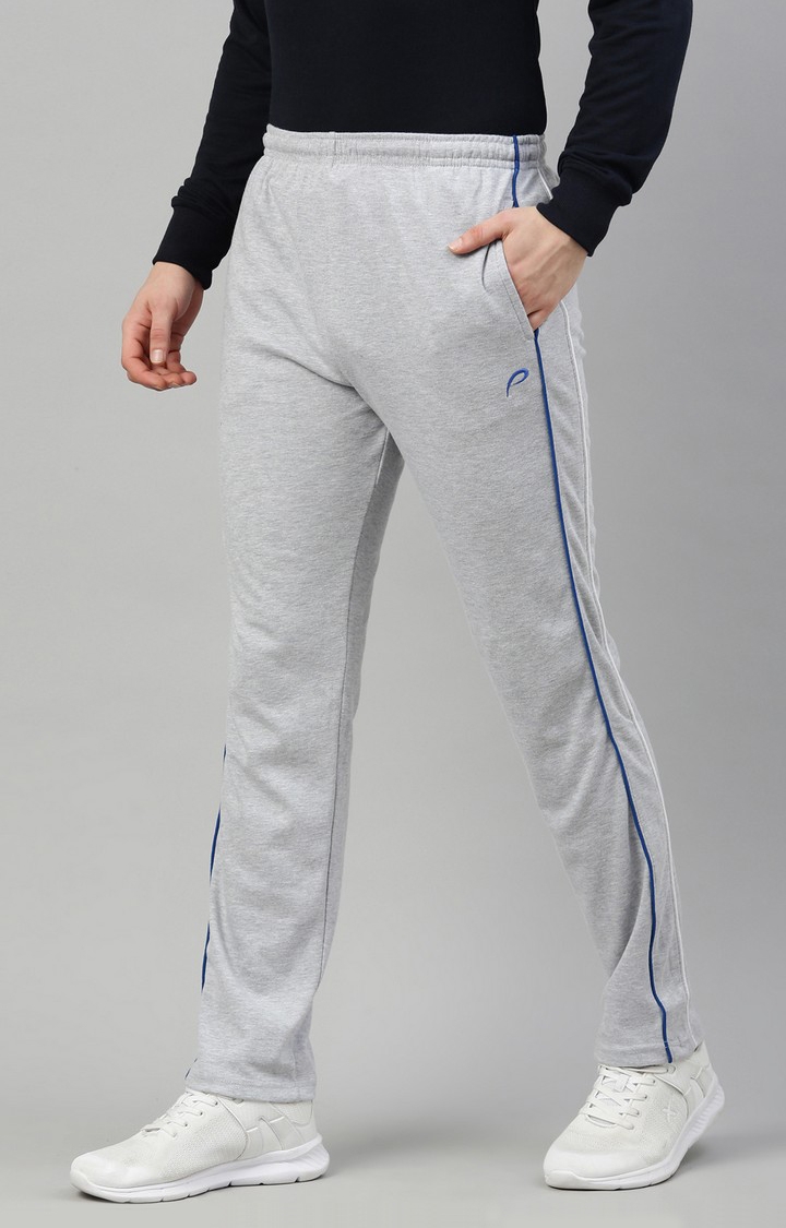Men's Grey Cotton Solid Trackpant