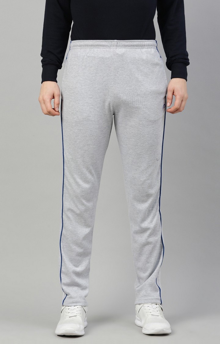 Proline | Men's Grey Cotton Solid Trackpant
