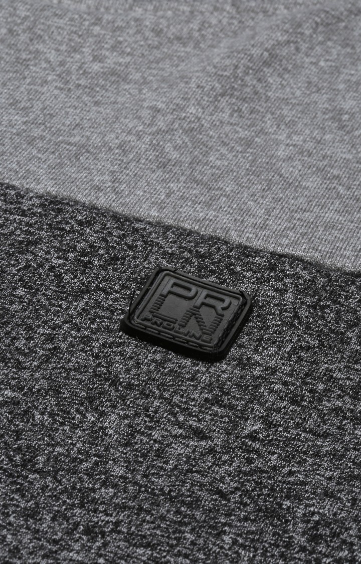 Men's Grey Cotton Blend Colourblock Sweatshirt
