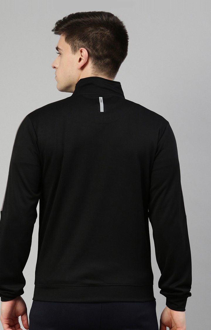 Proline | Men's Black Cotton Solid Activewear Jacket 4