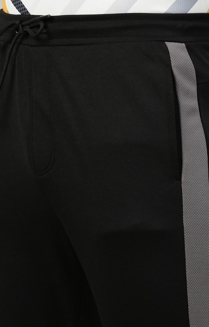 Men's Black Cotton Blend Solid Activewear Jogger