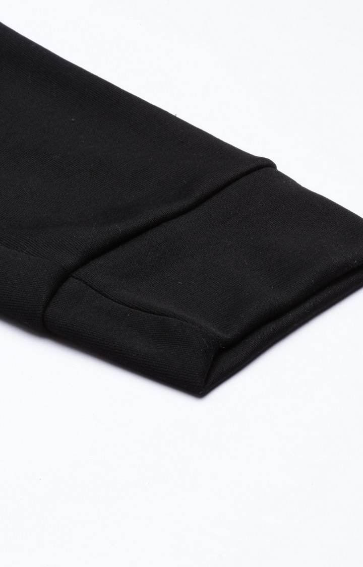 Men's Black Cotton Blend Solid Activewear Jogger