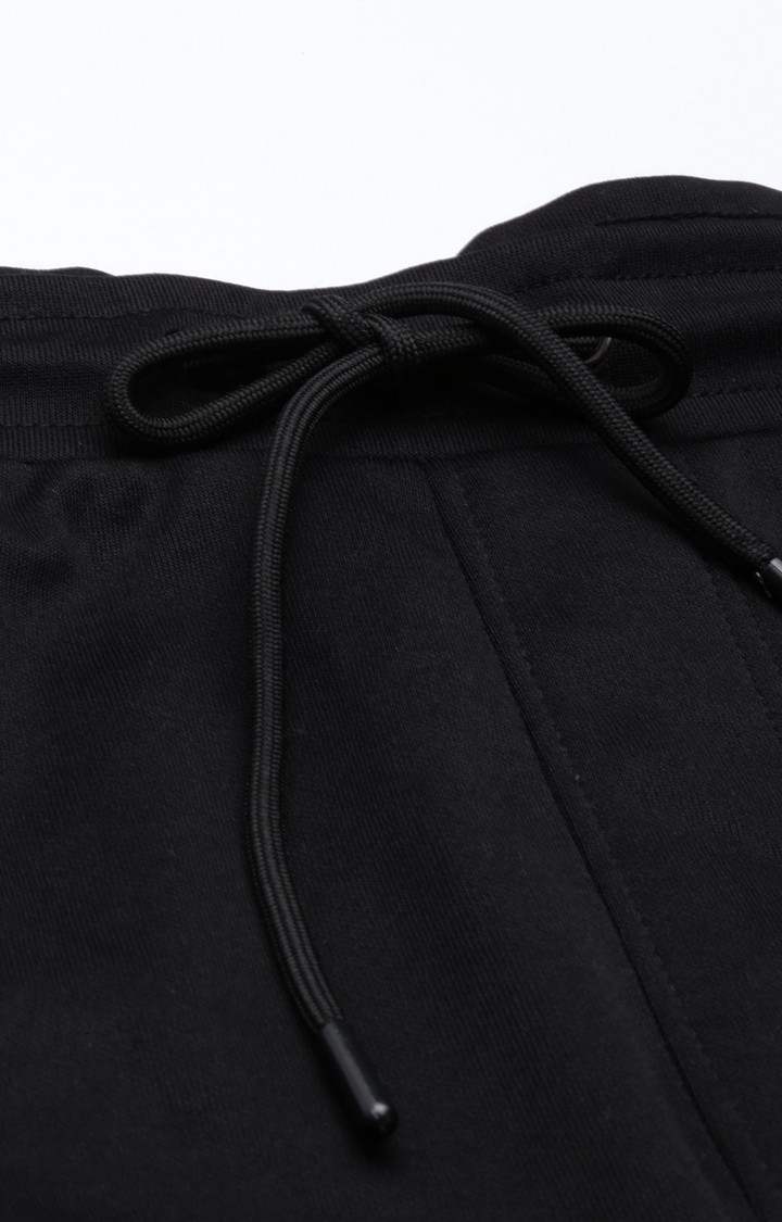 Men's Black Cotton Blend Solid Activewear Jogger