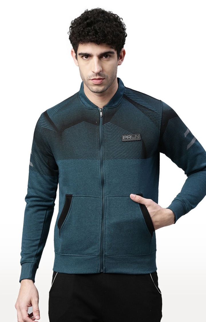 Proline | Men's Blue Cotton Solid Activewear Jacket