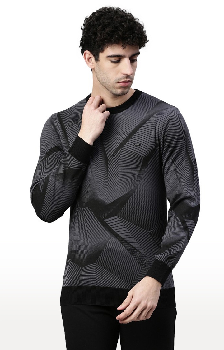 Proline | Men's Grey Cotton Printed Sweatshirt