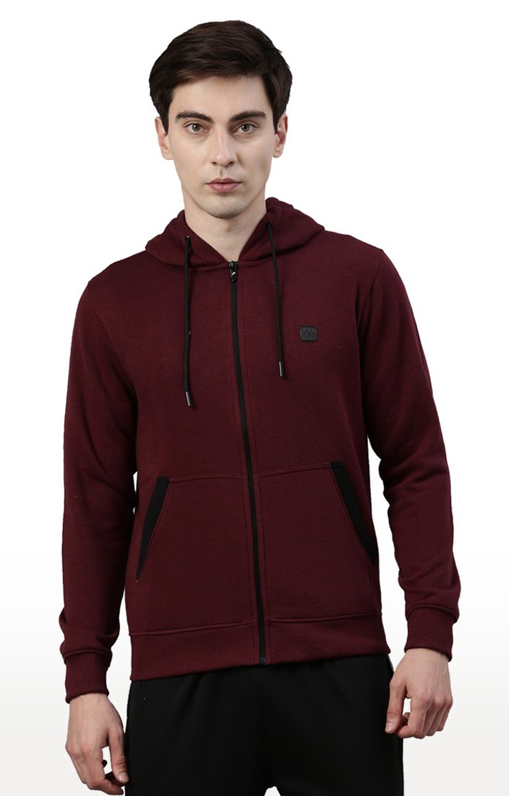 Proline | Men's Red Polyester Solid Hoodie