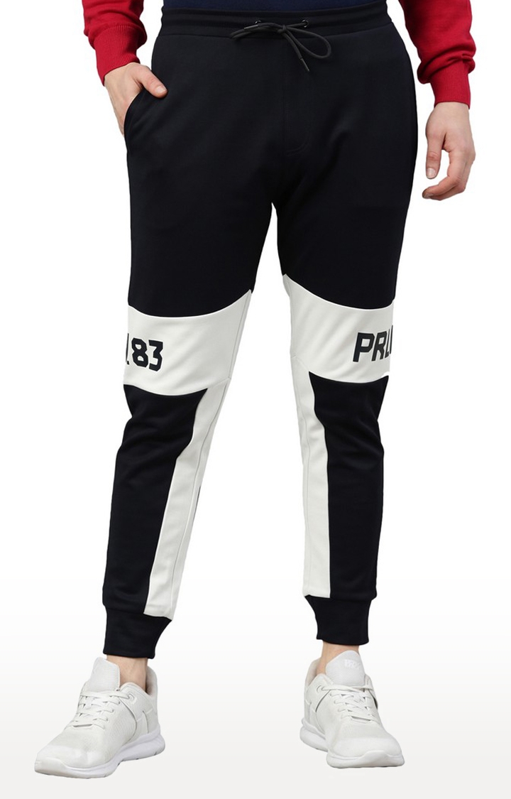 Proline | Men's Black Cotton Blend Colourblock Activewear Jogger