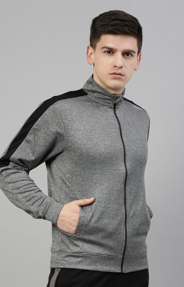 Proline | Men's Grey Cotton Blend Melange Activewear Jacket 3