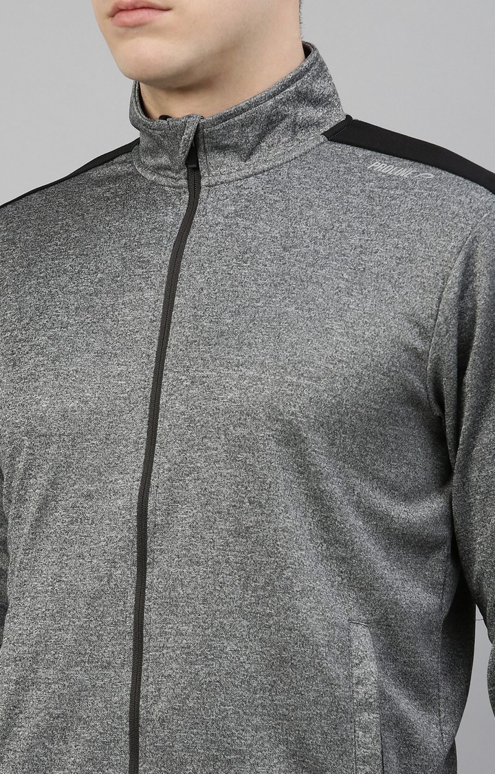 Proline | Men's Grey Cotton Blend Melange Activewear Jacket 5