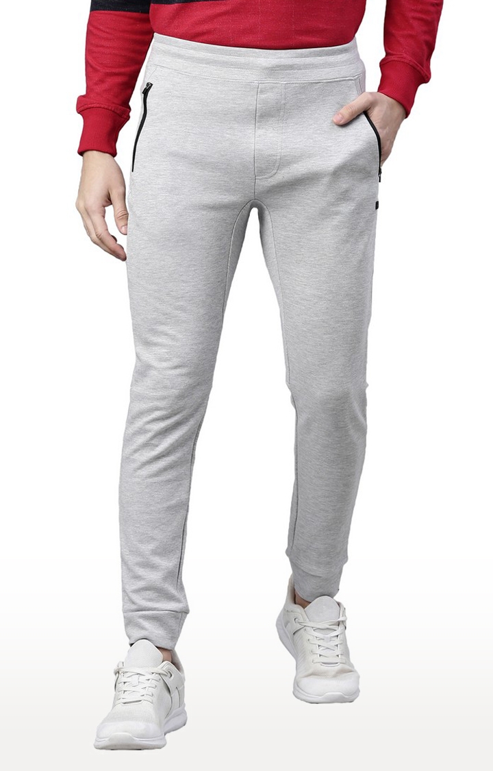 Men's Grey Cotton Solid Activewear Jogger