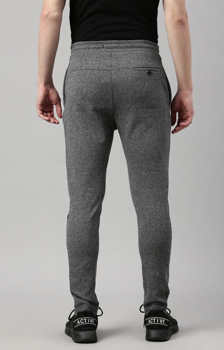 Men's Grey Cotton Melange Activewear Jogger