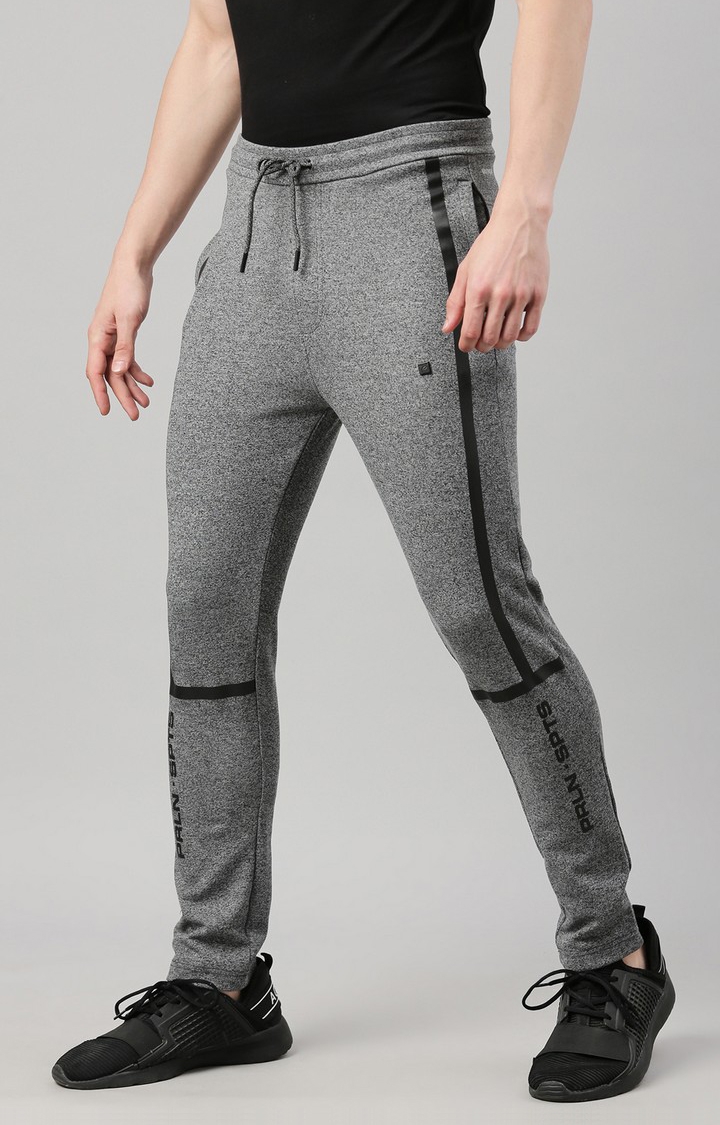 Men's Grey Cotton Melange Activewear Jogger