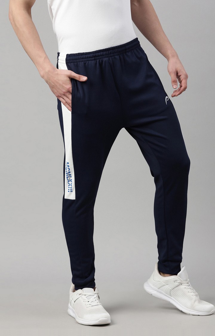 Men's Blue Cotton Solid Activewear Jogger