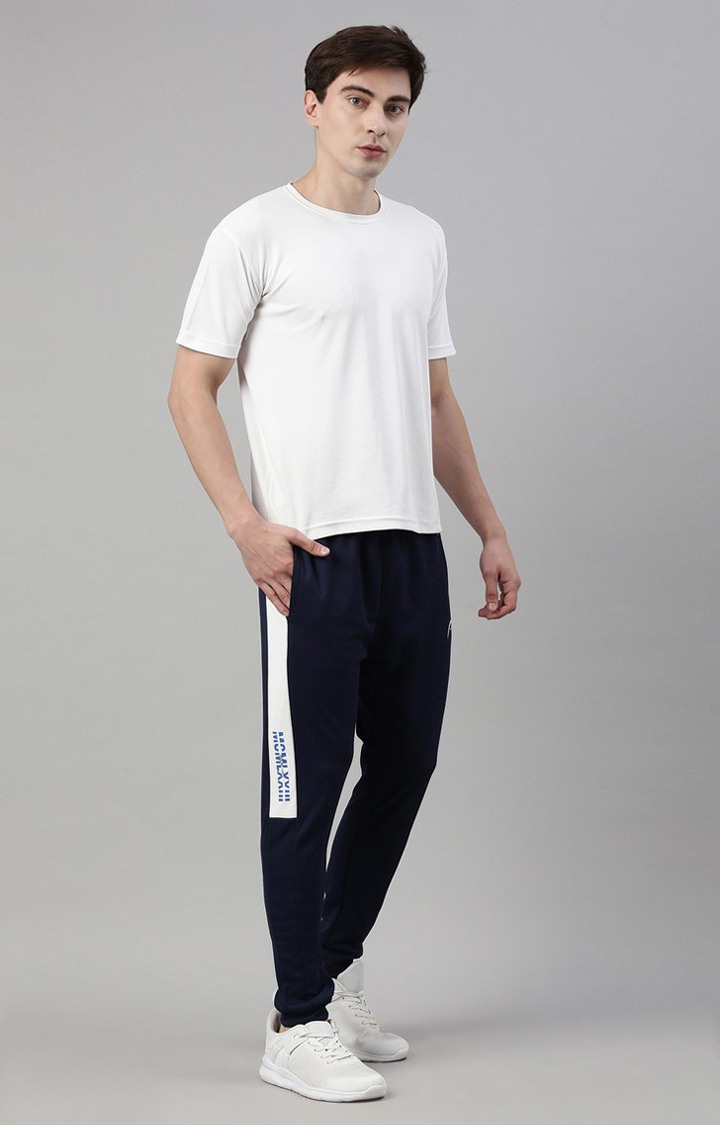 Men's Blue Cotton Solid Activewear Jogger