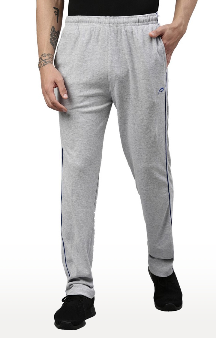 Proline | Men's Grey Cotton Blend Solid Trackpant