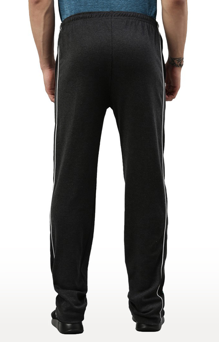 Men's Grey Cotton Blend Solid Trackpant