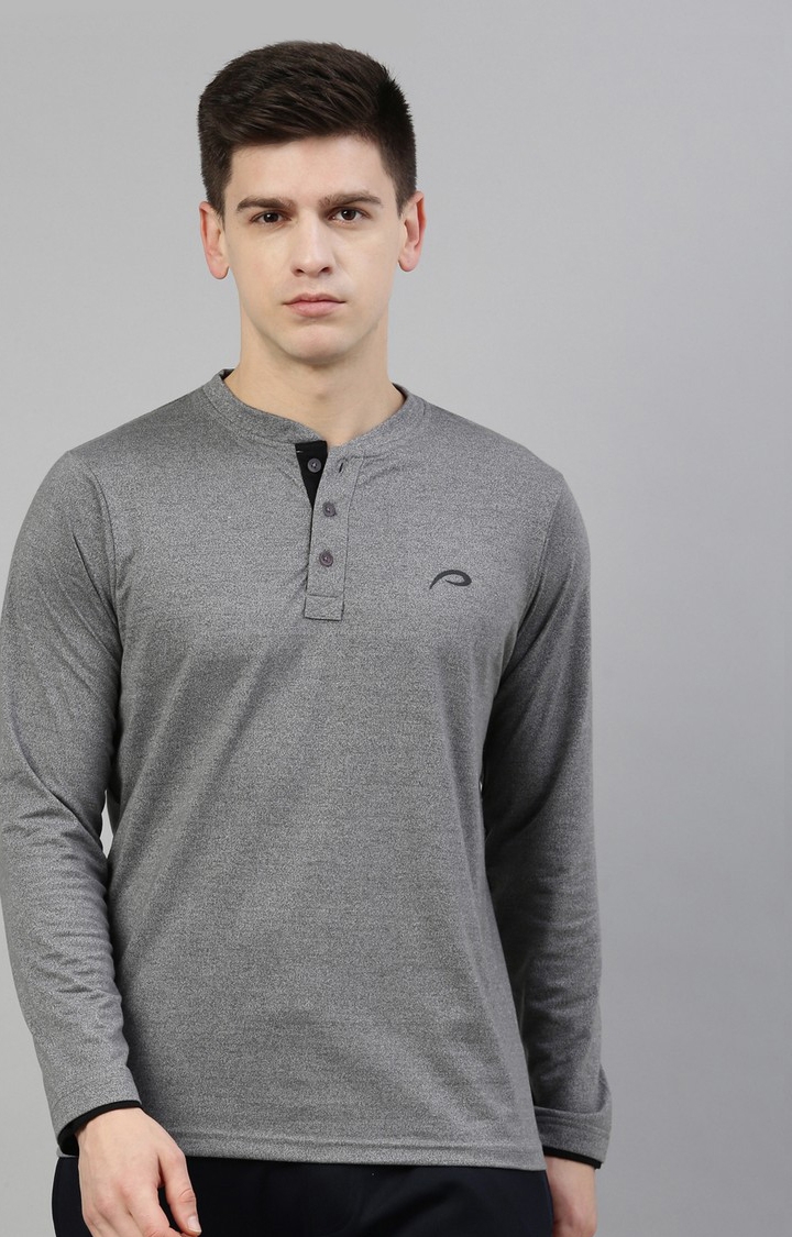 Proline | Men's Grey Cotton Blend Melange Activewear T-Shirt