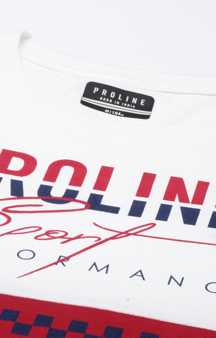 Proline | Men's Blue Cotton Typographic Regular T-Shirt 5