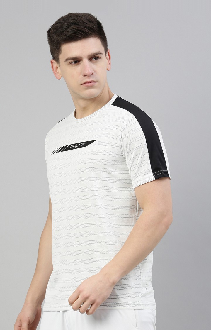 Proline | Men's White Cotton Typographic Activewear T-Shirt 2