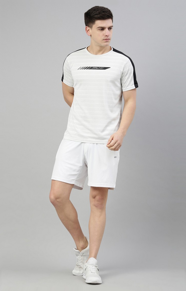 Proline | Men's White Cotton Typographic Activewear T-Shirt 1