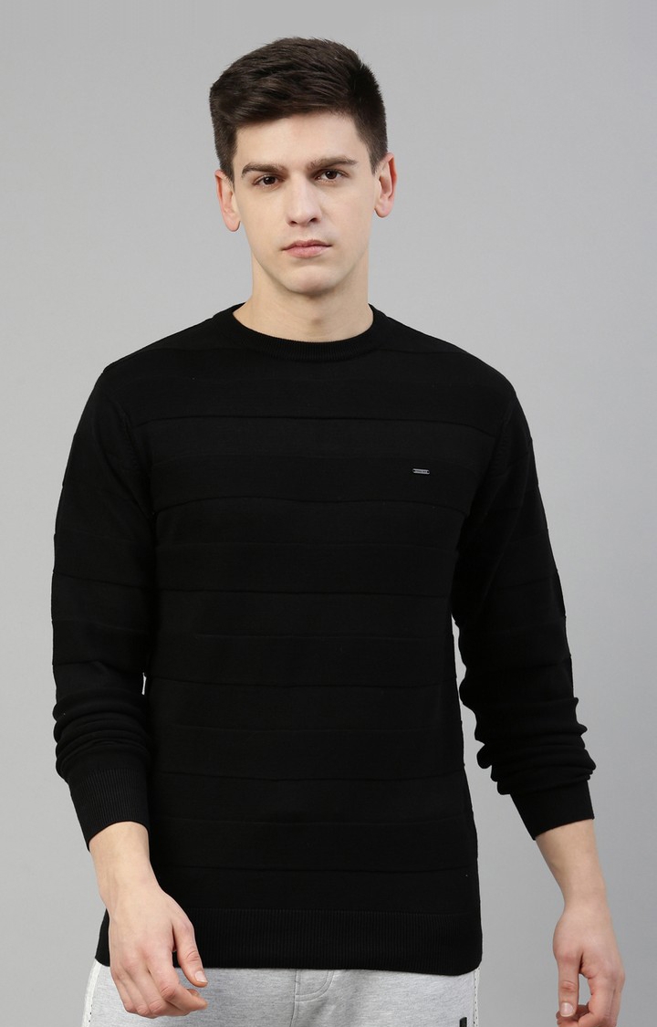Proline | Men's Black Cotton Solid Sweatshirt 0