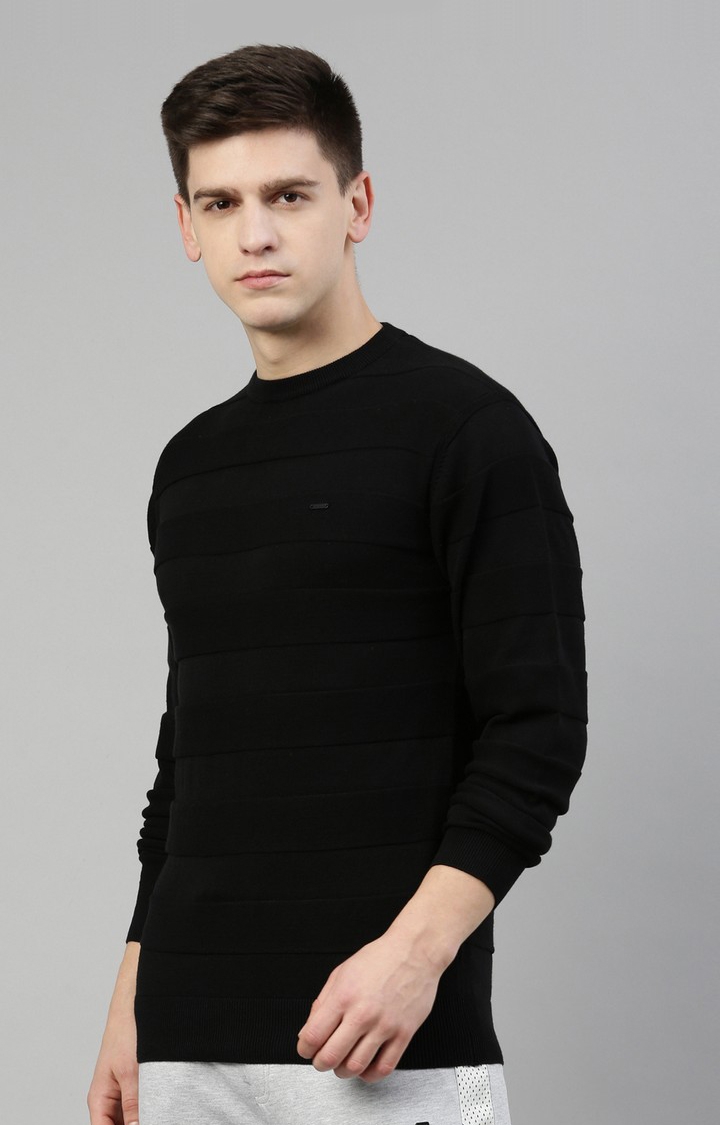 Proline | Men's Black Cotton Solid Sweatshirt 2