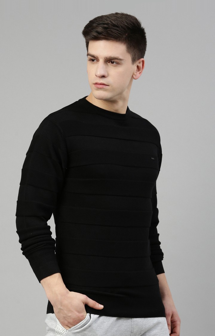 Proline | Men's Black Cotton Solid Sweatshirt 3