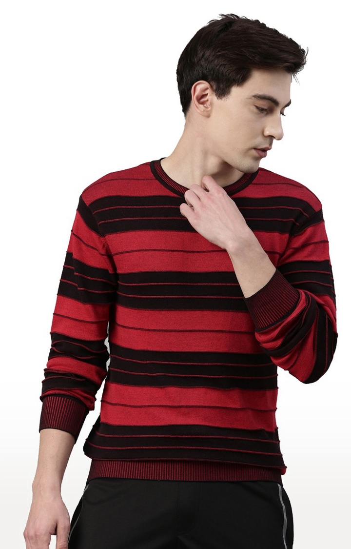 Proline | Men's Red Cotton Melange Sweaters