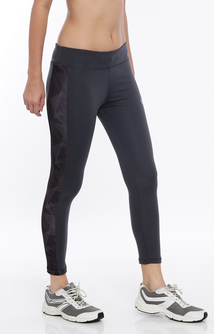 Proline | Women's Grey Polyester Solid Activewear Legging 2