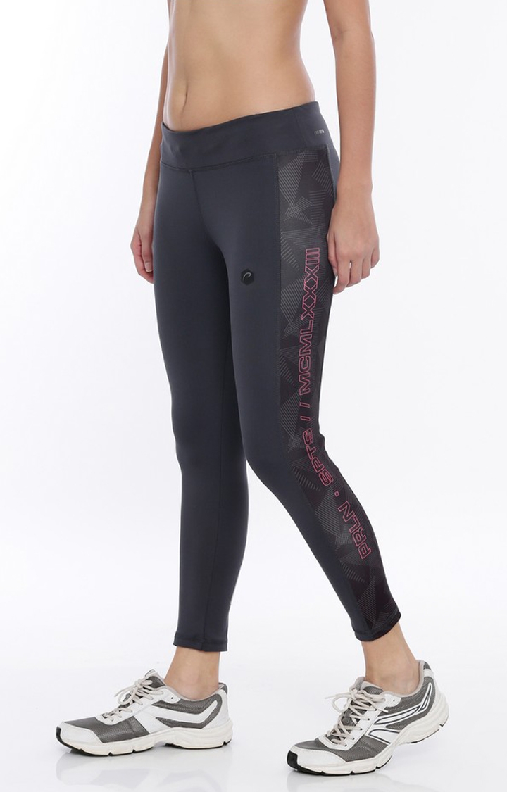 Proline | Women's Grey Polyester Solid Activewear Legging 1