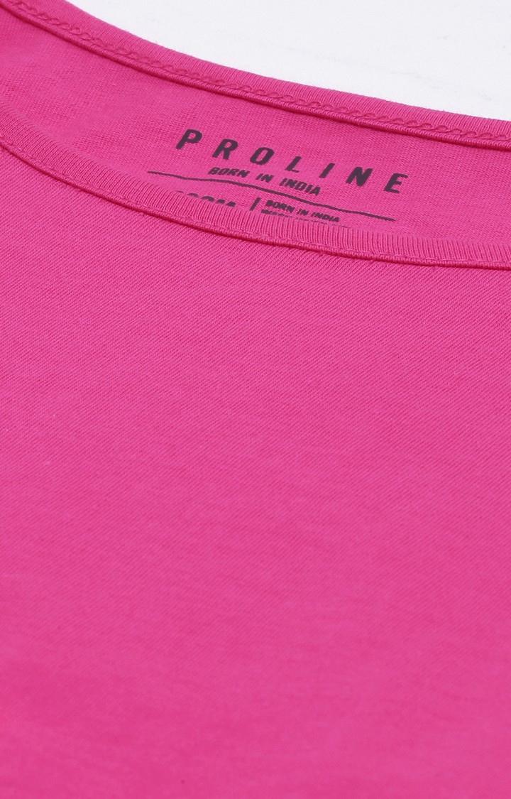 Proline | Women's Pink Cotton Blend Solid Activewear Tank Tops 6
