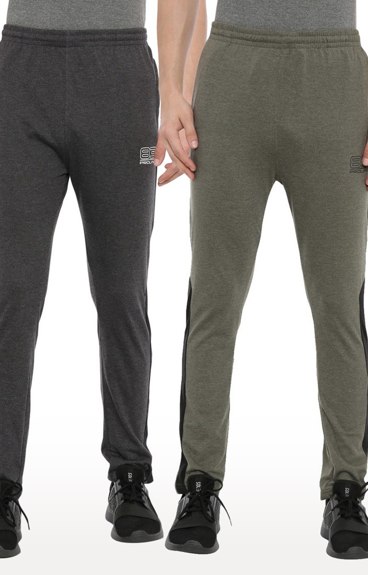 Proline | Men's Multicolour Cotton Blend Solid Trackpant