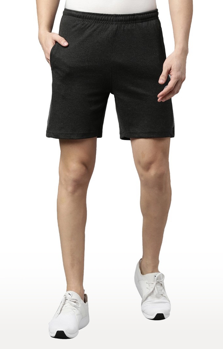 Men's Grey Cotton Solid Activewear Shorts