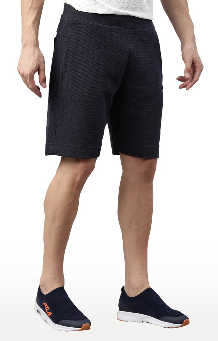 Men's Blue Cotton Blend Solid Activewear Shorts