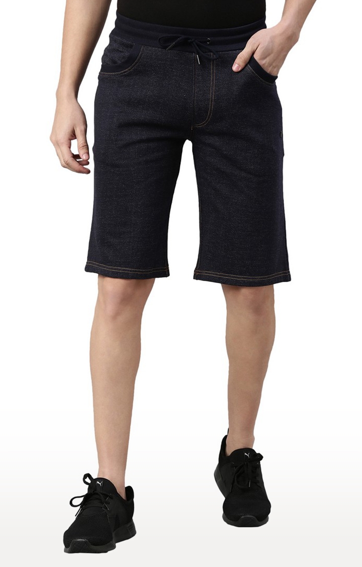 Proline | Men's Blue Cotton Solid Shorts