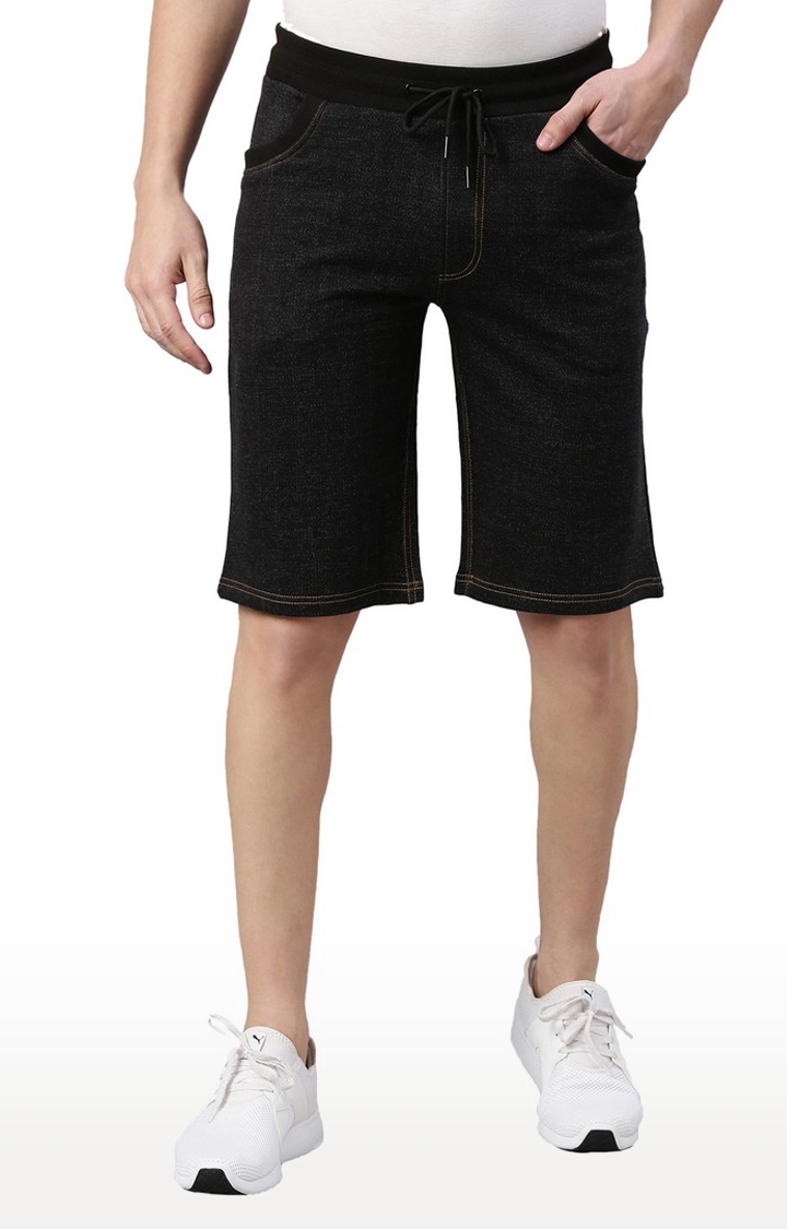 Proline | Men's Black Cotton Solid Shorts