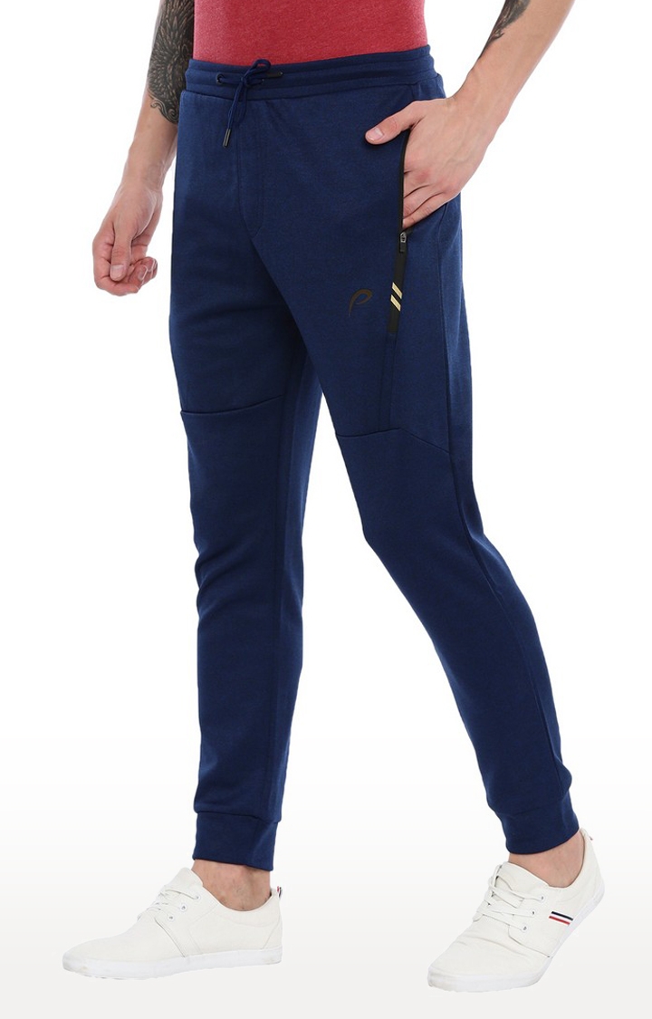 Men's Blue Cotton Solid Activewear Jogger