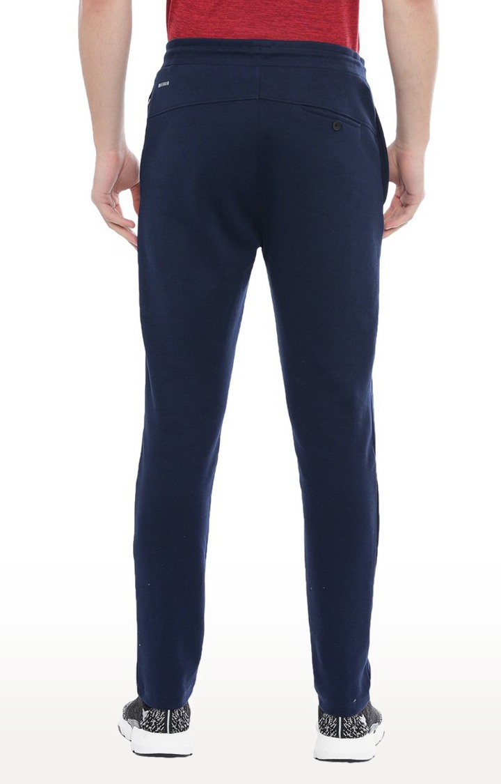 Men's Blue Polycotton Solid Trackpant