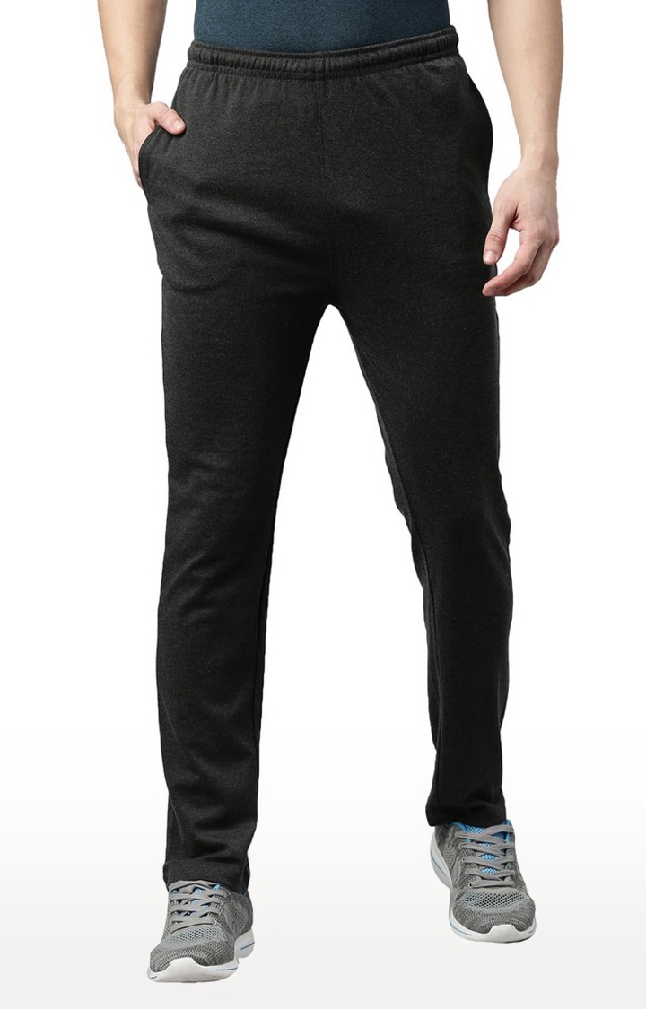 Proline | Men's Grey Cotton Solid Trackpant