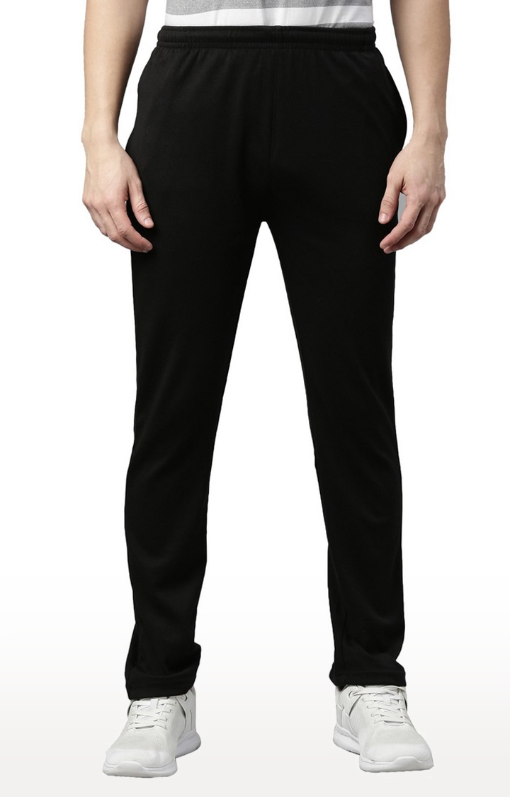 Proline | Men's Black Cotton Solid Trackpant
