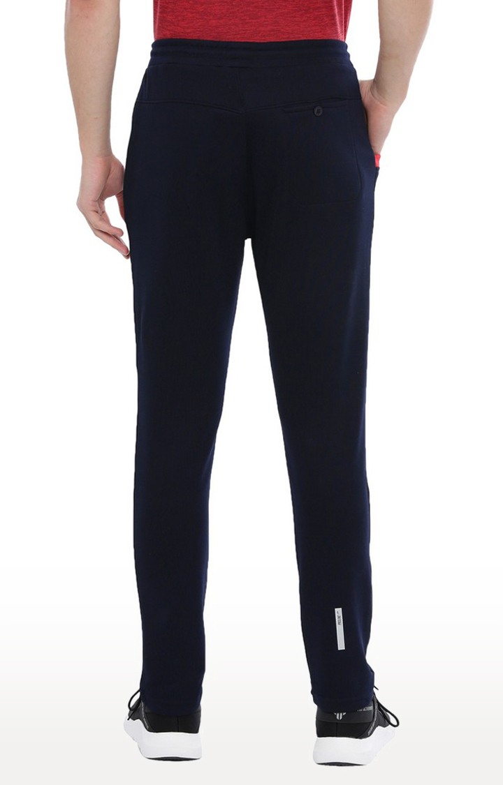 Men's Blue Cotton Solid Trackpant