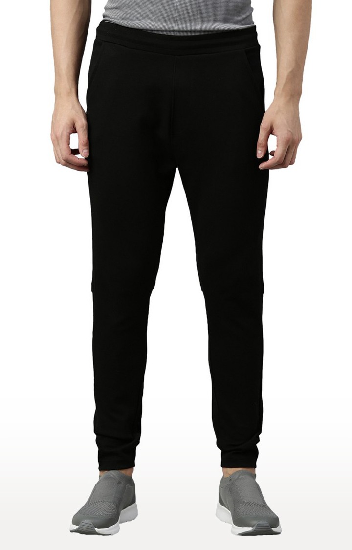 Men's Black Cotton Solid Activewear Jogger