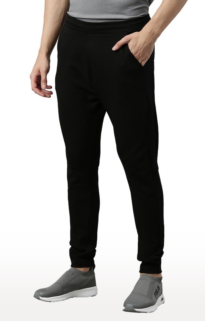 Men's Black Cotton Solid Activewear Jogger
