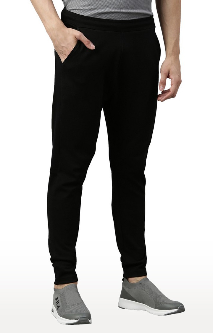 Men's Black Cotton Solid Activewear Jogger