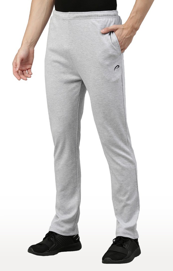 Men's Grey Cotton Solid Trackpant