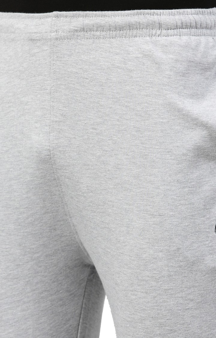 Men's Grey Cotton Solid Trackpant