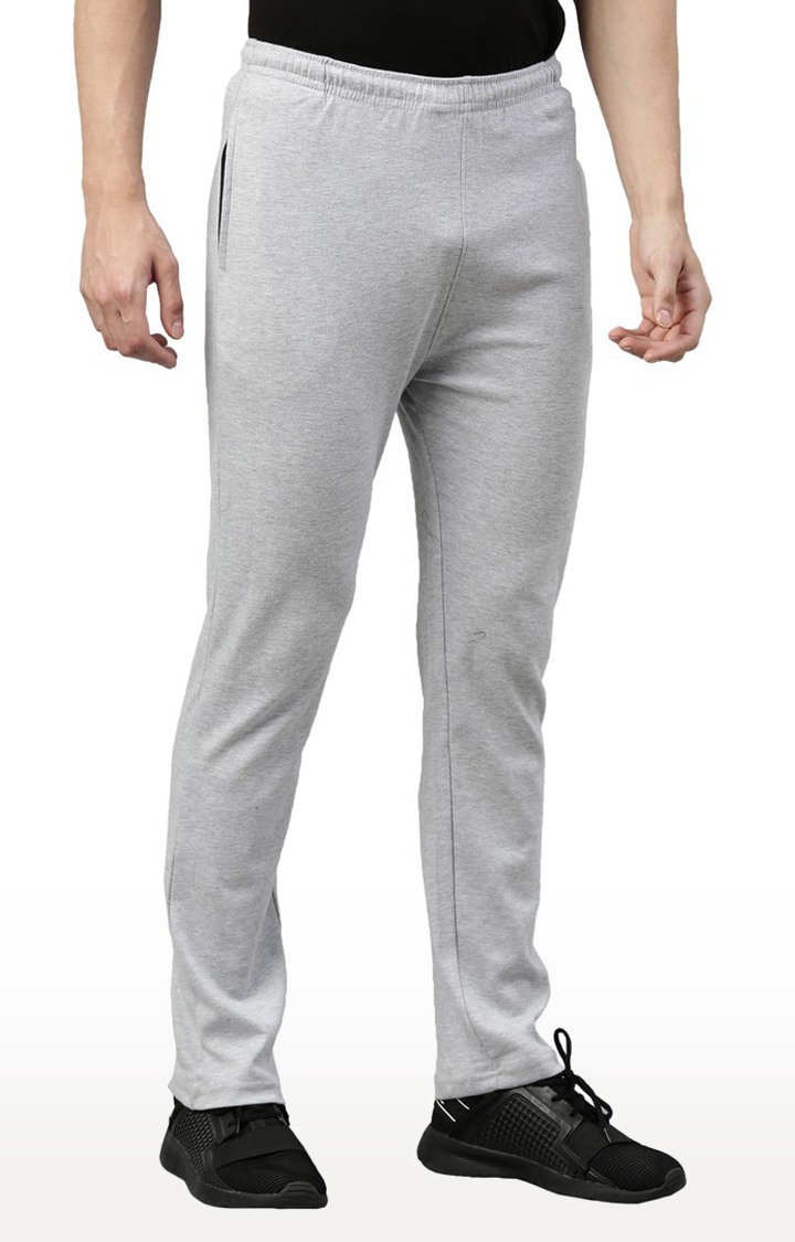 Men's Grey Cotton Solid Trackpant