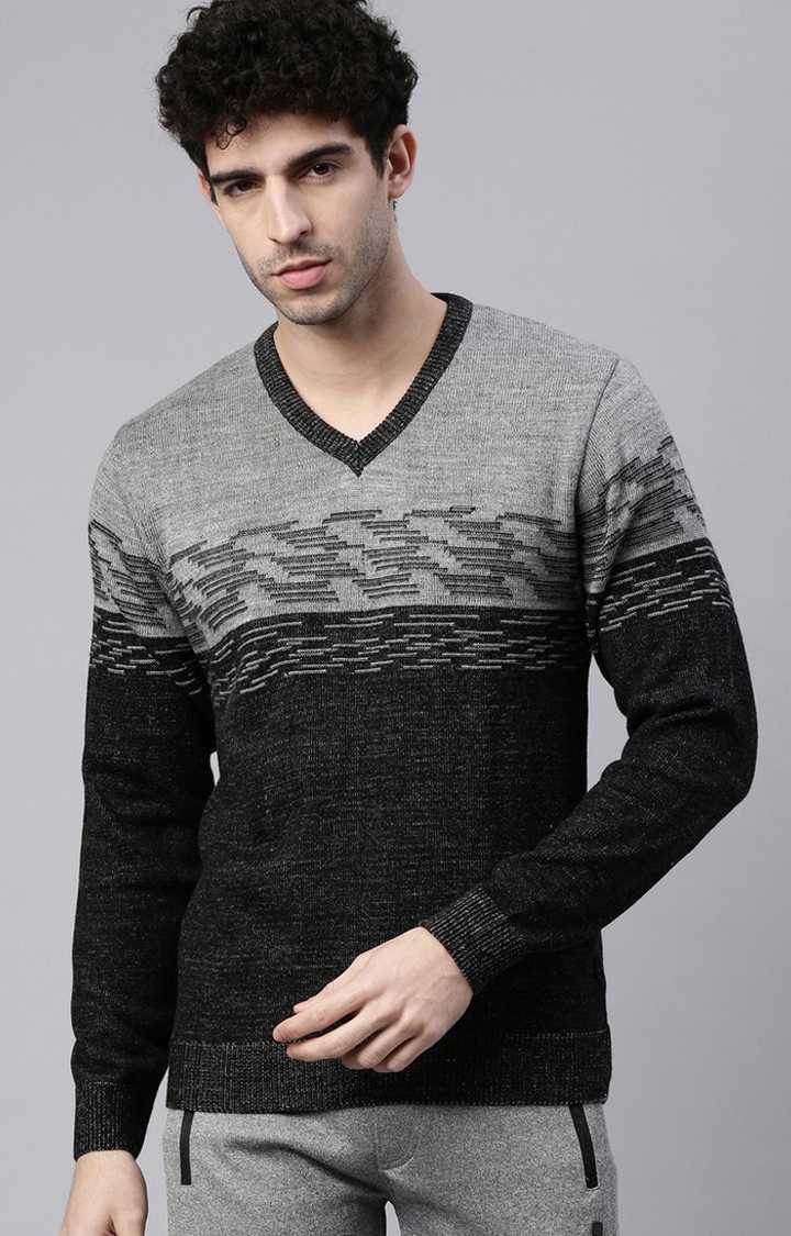 Proline | Men's Grey Acrylic Melange Sweaters