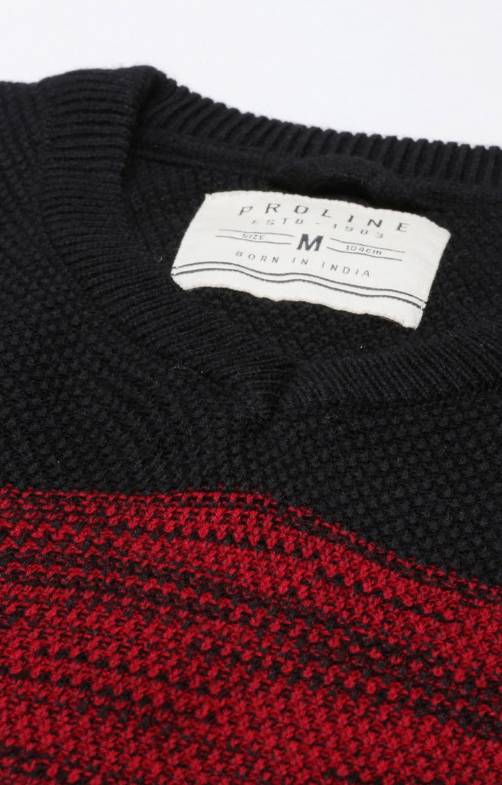 Proline | Men's Red Acrylic Melange Sweaters 4