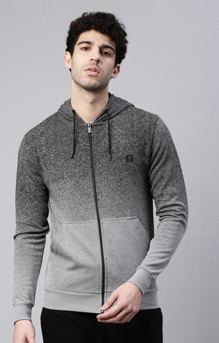 Proline | Men's Grey Cotton Solid Hoodie